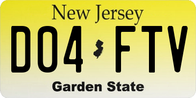 NJ license plate D04FTV
