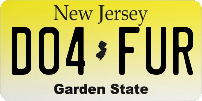 NJ license plate D04FUR