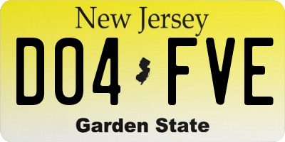 NJ license plate D04FVE