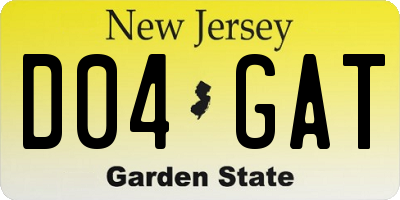 NJ license plate D04GAT