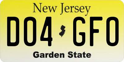 NJ license plate D04GFO