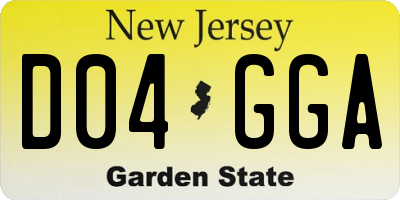 NJ license plate D04GGA