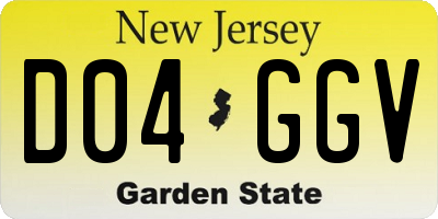 NJ license plate D04GGV