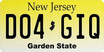 NJ license plate D04GIQ
