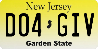 NJ license plate D04GIV