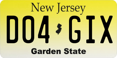 NJ license plate D04GIX