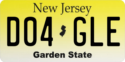 NJ license plate D04GLE