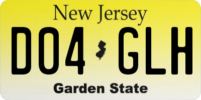 NJ license plate D04GLH