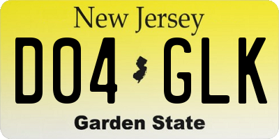 NJ license plate D04GLK