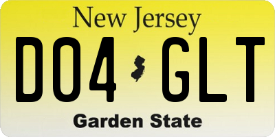 NJ license plate D04GLT