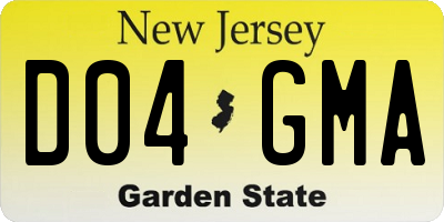 NJ license plate D04GMA