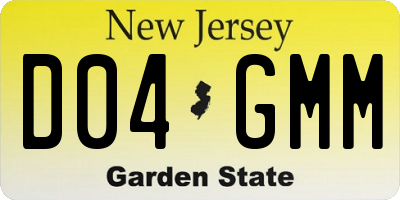 NJ license plate D04GMM