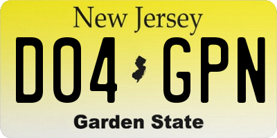 NJ license plate D04GPN