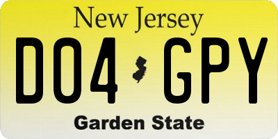 NJ license plate D04GPY