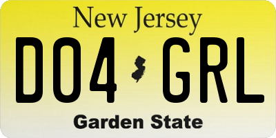 NJ license plate D04GRL