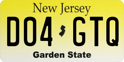 NJ license plate D04GTQ