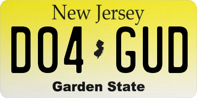 NJ license plate D04GUD