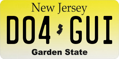 NJ license plate D04GUI