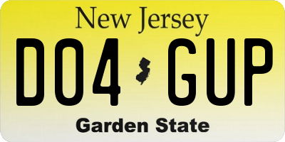 NJ license plate D04GUP