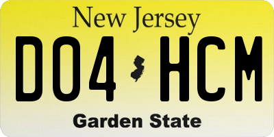 NJ license plate D04HCM