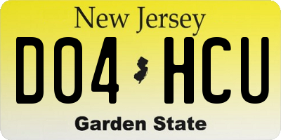 NJ license plate D04HCU
