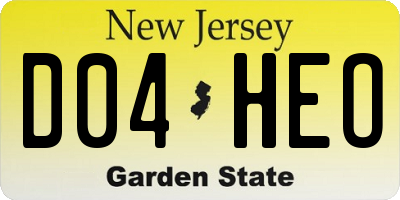 NJ license plate D04HEO