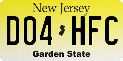 NJ license plate D04HFC