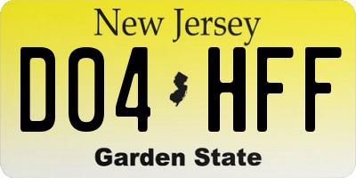 NJ license plate D04HFF