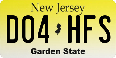 NJ license plate D04HFS
