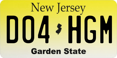 NJ license plate D04HGM