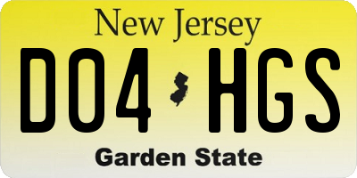 NJ license plate D04HGS