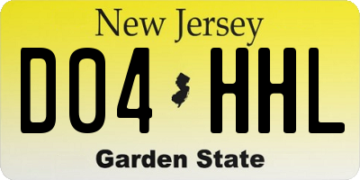 NJ license plate D04HHL