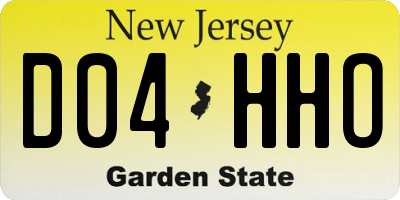 NJ license plate D04HHO