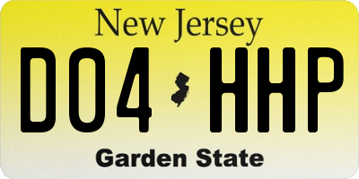 NJ license plate D04HHP