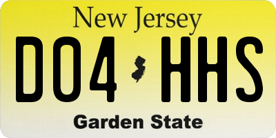 NJ license plate D04HHS