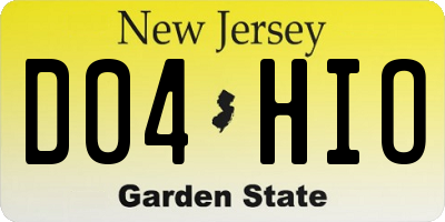 NJ license plate D04HIO