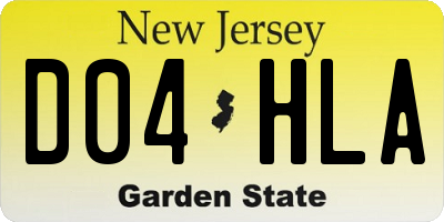 NJ license plate D04HLA