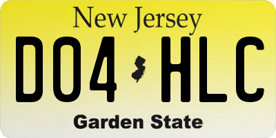 NJ license plate D04HLC