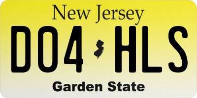 NJ license plate D04HLS