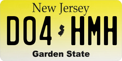NJ license plate D04HMH