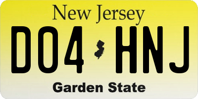 NJ license plate D04HNJ