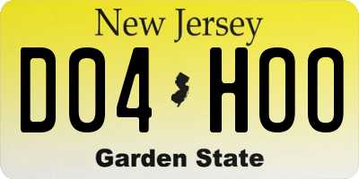 NJ license plate D04HOO