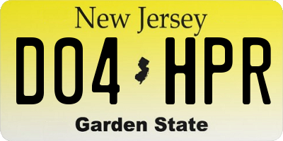 NJ license plate D04HPR