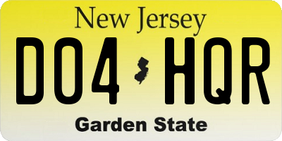 NJ license plate D04HQR