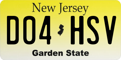 NJ license plate D04HSV