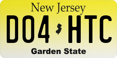NJ license plate D04HTC