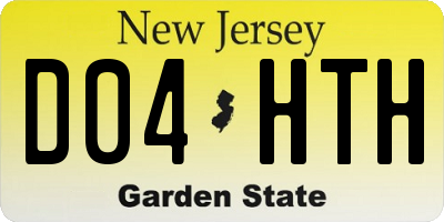 NJ license plate D04HTH