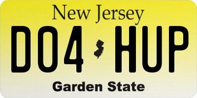NJ license plate D04HUP