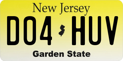 NJ license plate D04HUV