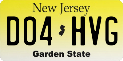 NJ license plate D04HVG